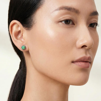 Chrysoprase Posts - Chrysoprase Traditional Posts - .925 Sterling Silver - Silversmith - Chrysoprase Studs