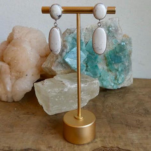 White Buffalo Post Drop Earrings - Sterling Silver