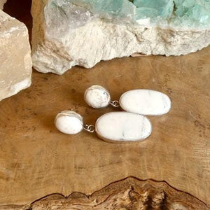 White Buffalo Post Drop Earrings - Sterling Silver