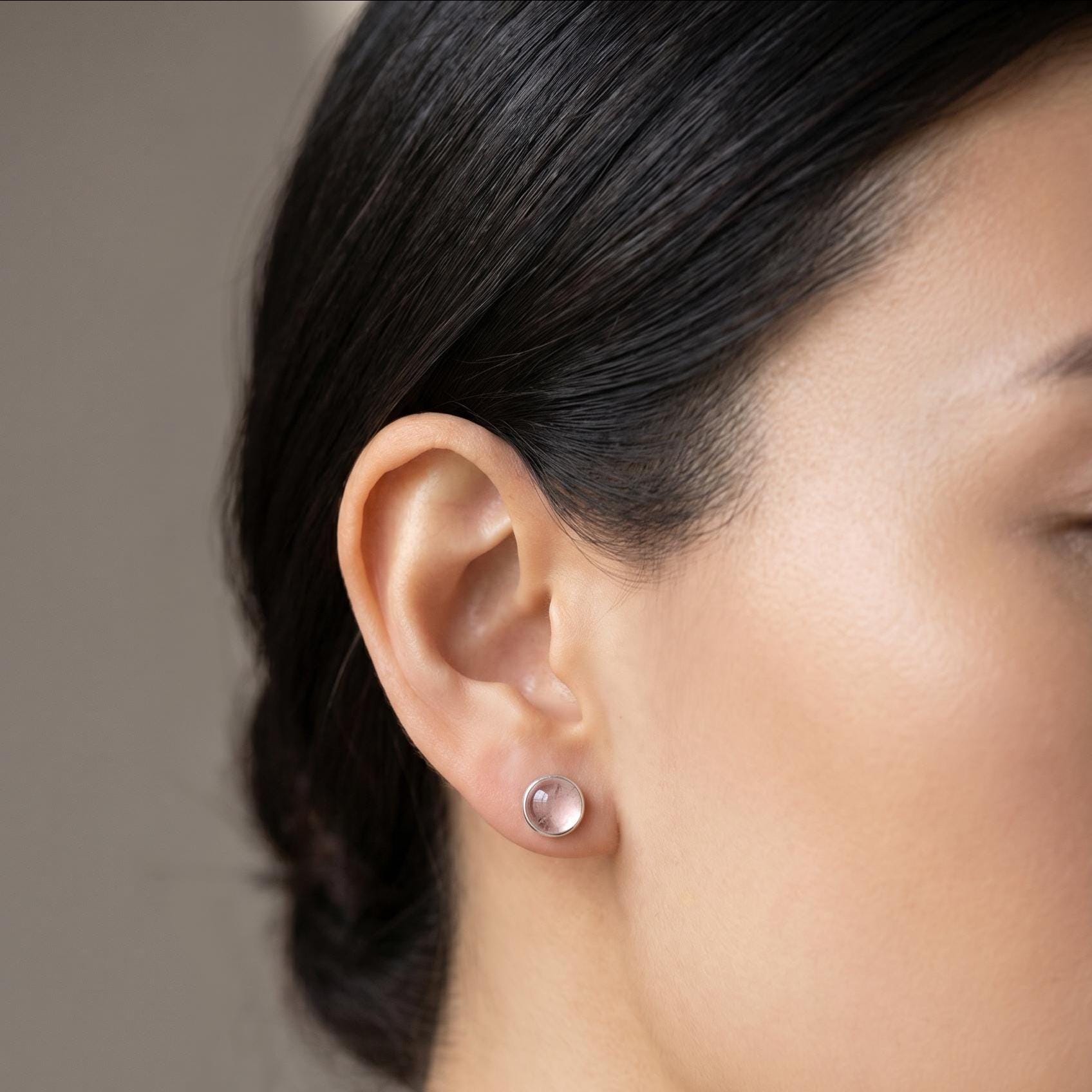 Pink or Blue Morganite Post Earrings - Choose Your Stone - Sterling Silver
