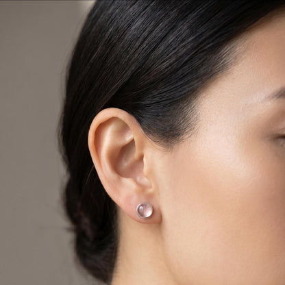 Pink or Blue Morganite Post Earrings - Choose Your Stone - Sterling Silver
