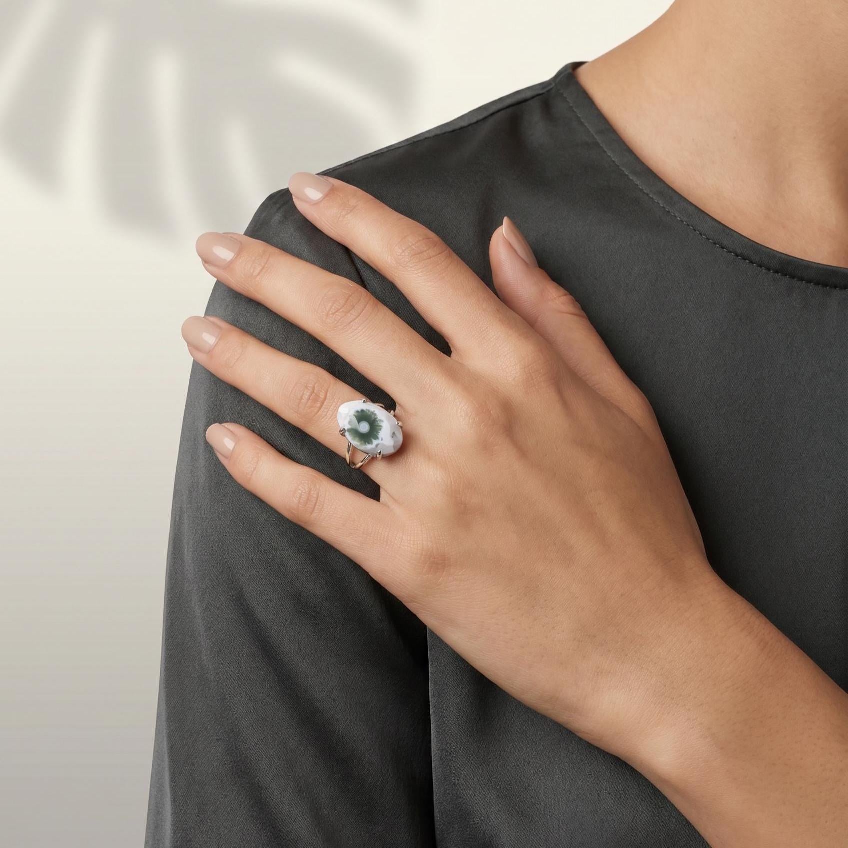 Ocean Jasper Ring - Choose your Stone - Sterling Silver Prong Setting - Silversmith