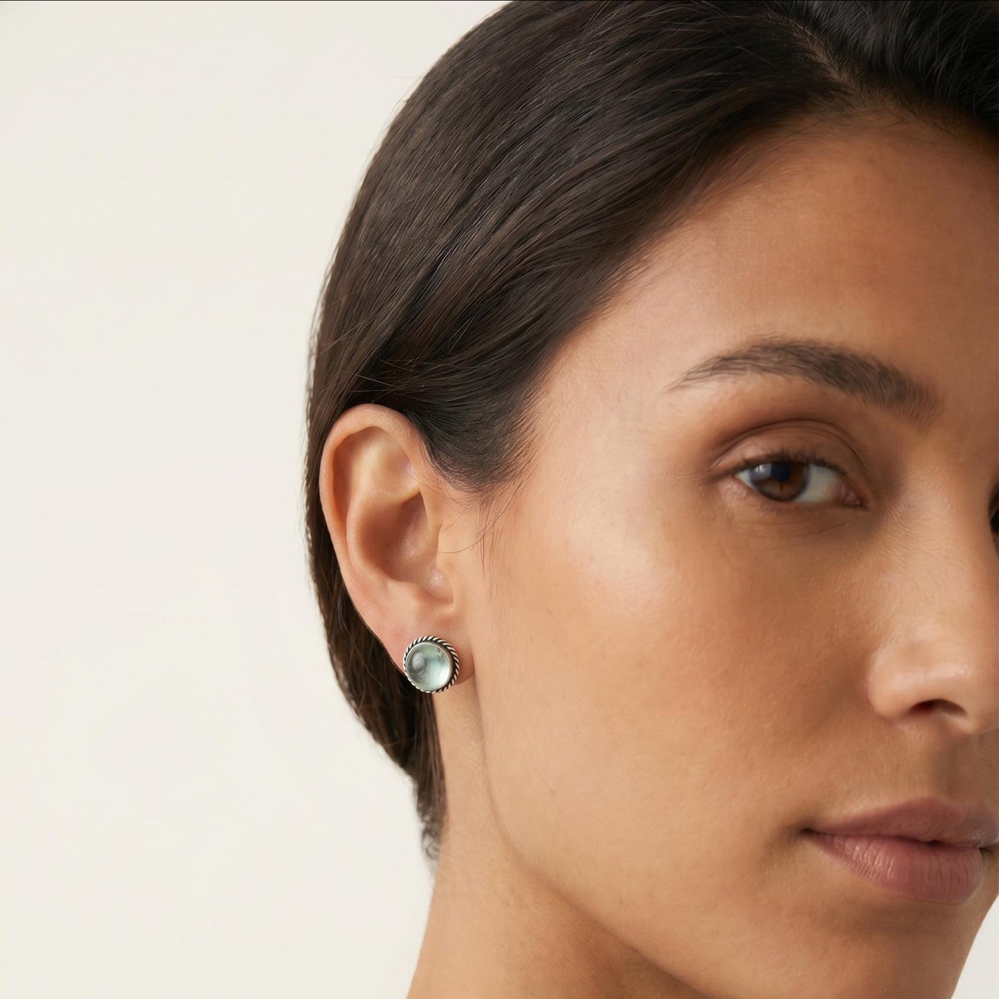 Fluorite Traditional Posts - Sterling Silver - Green Fluorite Post Earrings