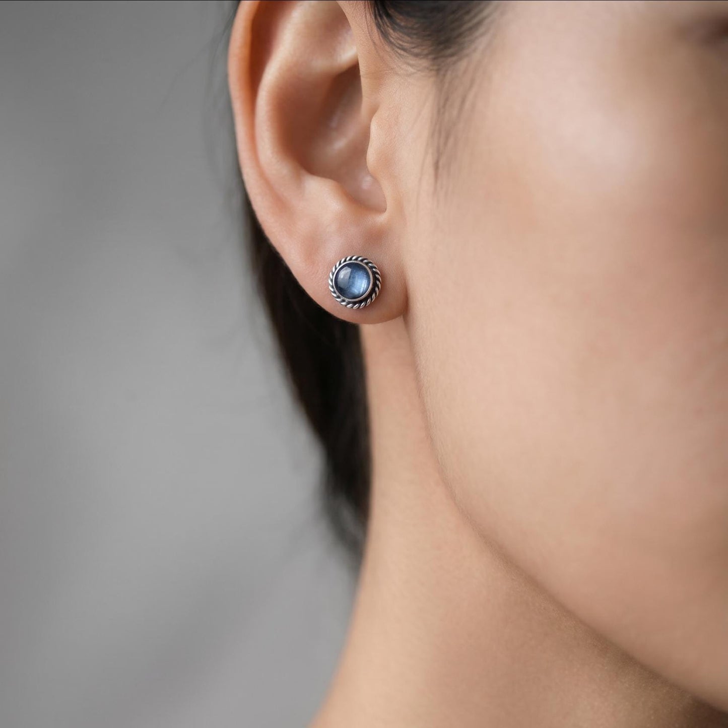 Blue Kyanite Earrings - .925 Sterling Silver Studs - Kyanite Posts - Kyanite Studs