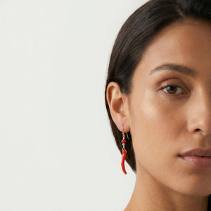 Mediterranean Coral Carnelian Turquoise Earrings - 14KT Gold Filled