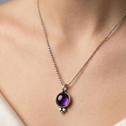 Amethyst Sterling Silver Pendant – Sweetheart Necklace