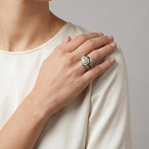 Custom Chunky Ocean Jasper Ring - Choose Your Stone - .925 Sterling Silver