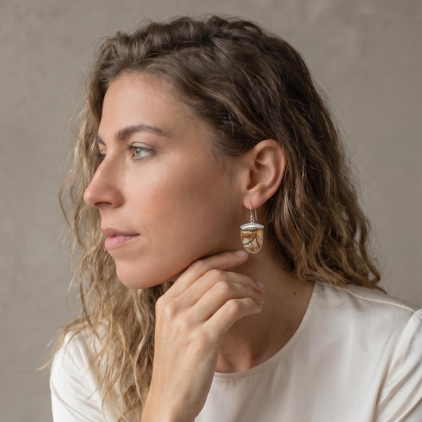 Hammered Sterling Silver Red Creek Jasper Earrings – Choose Your Pair