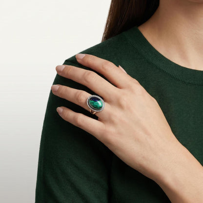 Azurite Malachite Sterling Silver Ring