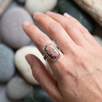 Custom Laguna Lace Agate Ring - .925 Sterling Silver - Choose Your Stone