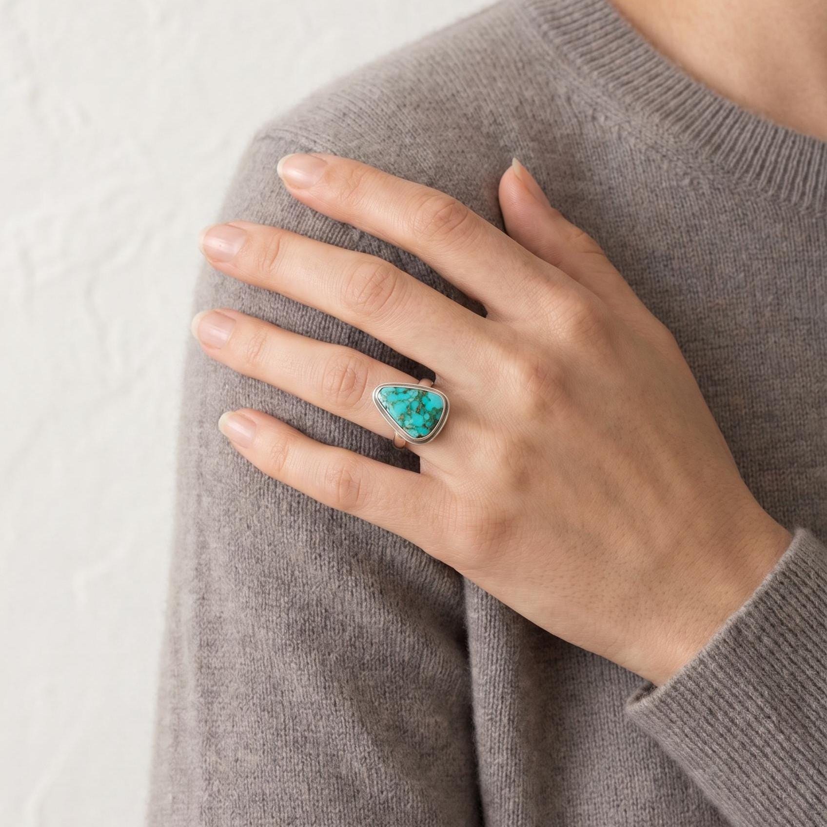 Sonoran Gold Turquoise Ring - Size 6 or 6.5 Choose your Ring - Sterling Silver