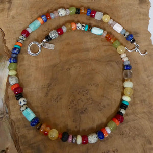 Color POP Gemstone Beaded Necklace - Sterling Silver Toggle Clasp