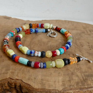 Color POP Gemstone Beaded Necklace - Sterling Silver Toggle Clasp