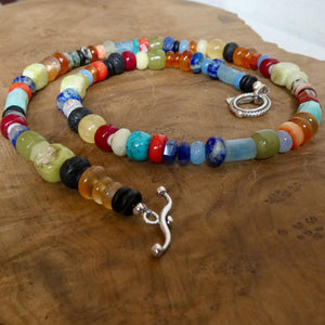 Color POP Gemstone Beaded Necklace - Sterling Silver Toggle Clasp