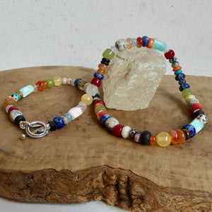 Color POP Gemstone Beaded Necklace - Sterling Silver Toggle Clasp