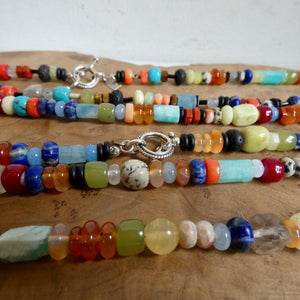 Color POP Gemstone Beaded Necklace - Sterling Silver Toggle Clasp