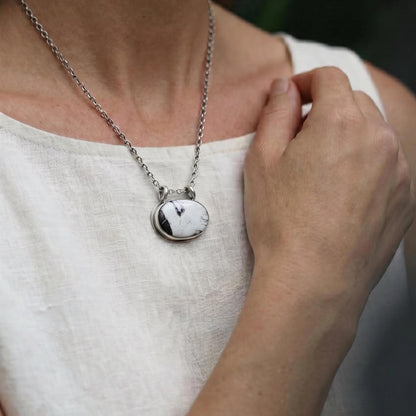 White Buffalo Pendant - Sterling Silver - White Buffalo Necklace