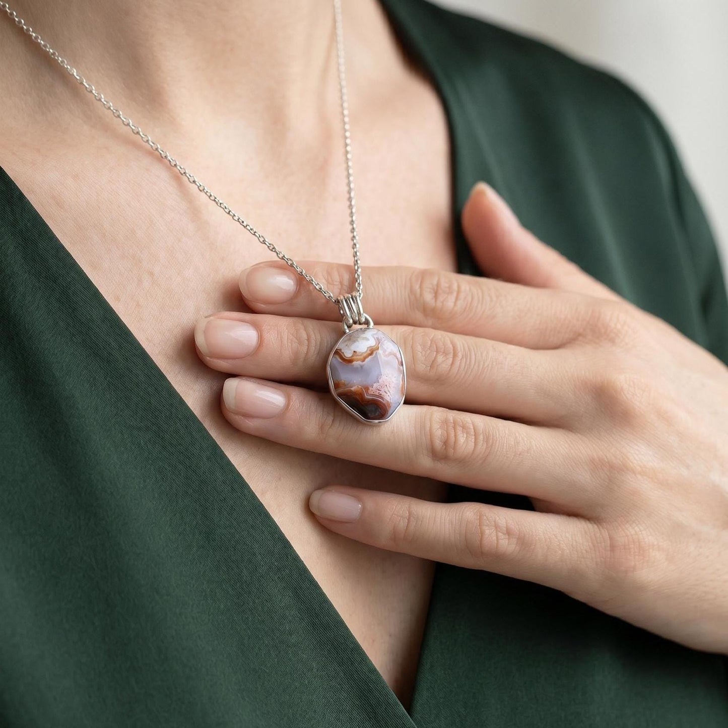 Crazy Lace Agate Pendant - Sterling Silver - Choose Your Stone