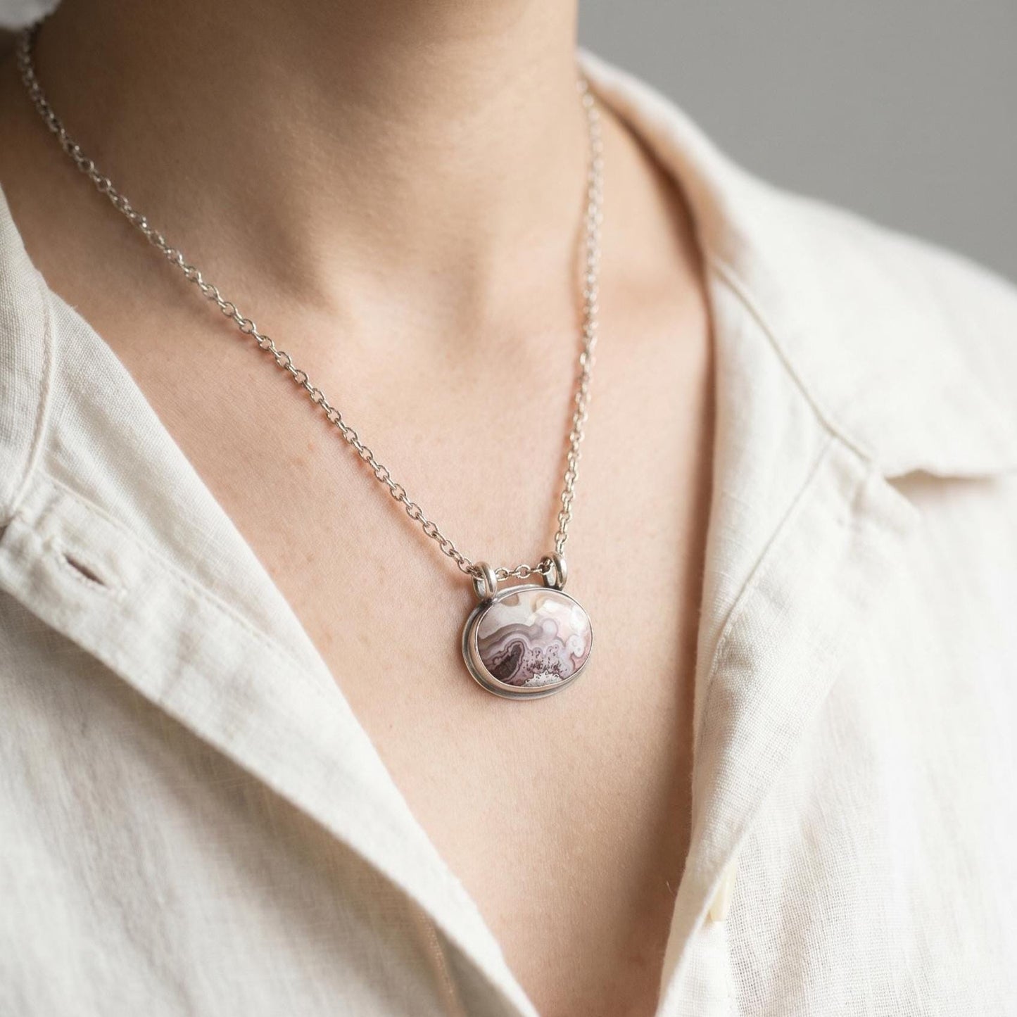 Custom Crazy Lace Agate Pendant – Rose Cut Sterling Silver Necklace - Choose Your Stone