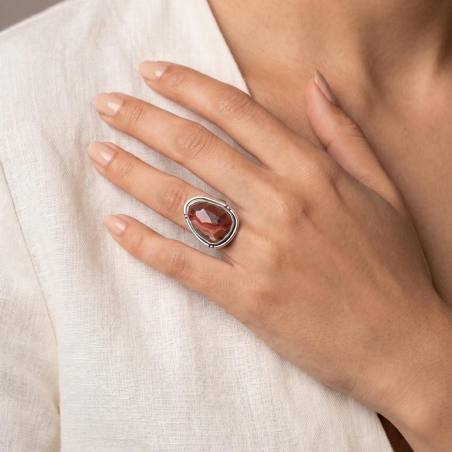 Crazy Lace Agate Ring - .925 Sterling Silver - Silversmith Ring - Choose Your Stone