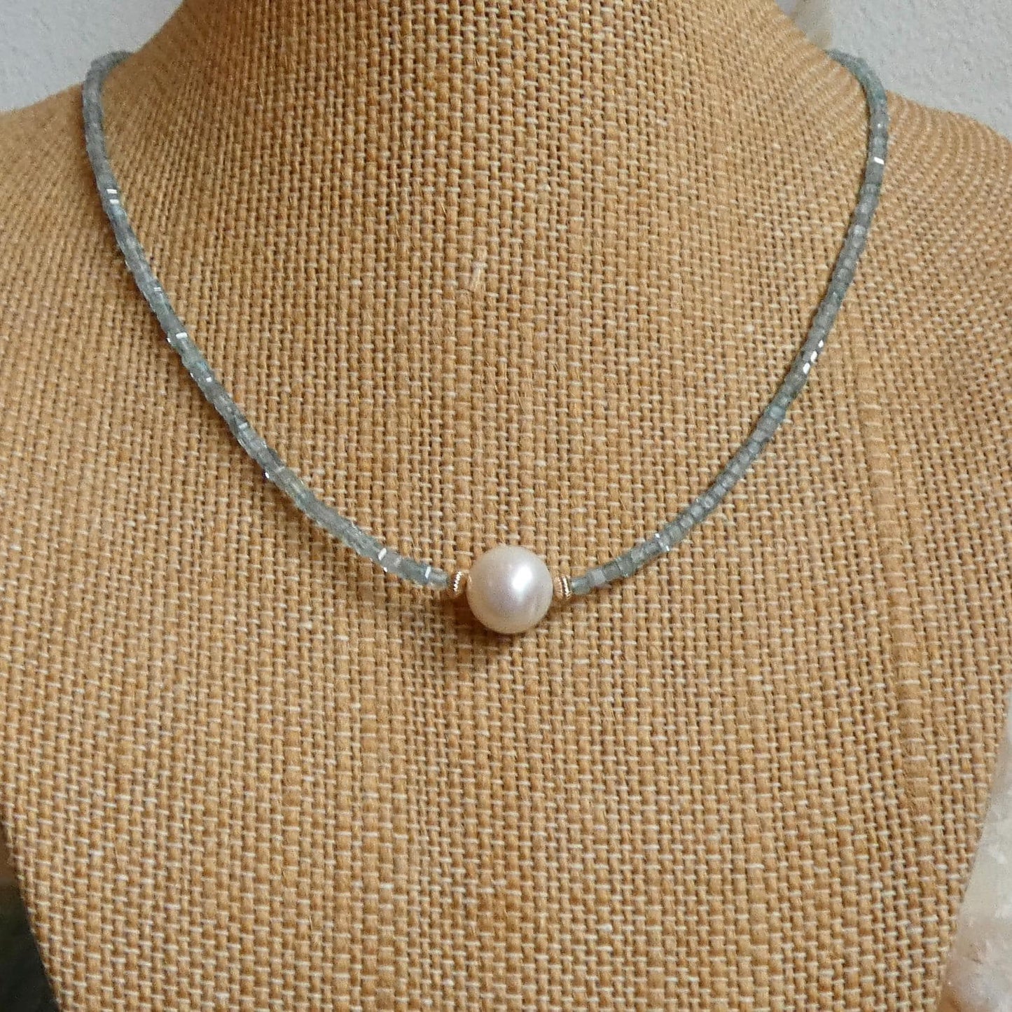 Pastel Pearl Choker - Apatite, Kunzite or Tanzanite - 14KT Gold Filled