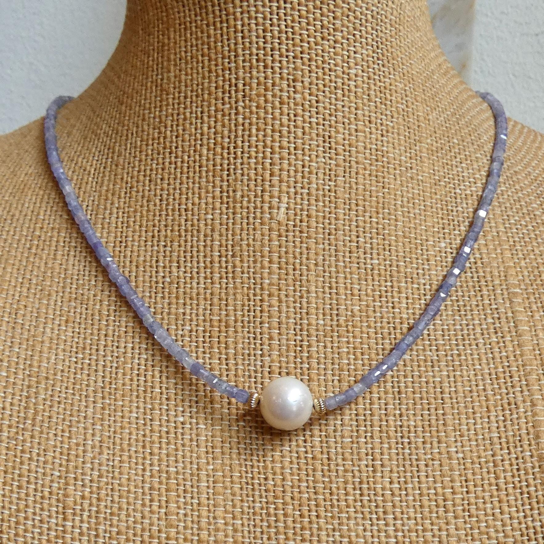Pastel Pearl Choker - Apatite, Kunzite or Tanzanite - 14KT Gold Filled