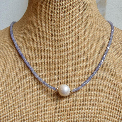 Pastel Pearl Choker - Apatite, Kunzite or Tanzanite - 14KT Gold Filled