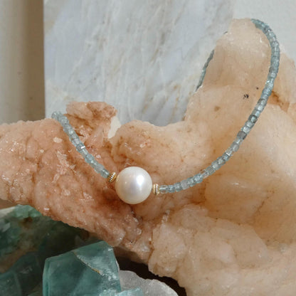 Pastel Pearl Choker - Apatite, Kunzite or Tanzanite - 14KT Gold Filled