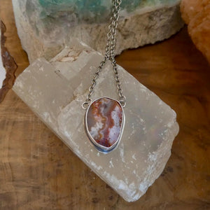 Choose Your Vertical Laguna Lace Agate Necklace - Sterling Silver