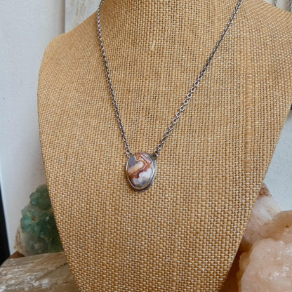 Choose Your Vertical Laguna Lace Agate Necklace - Sterling Silver