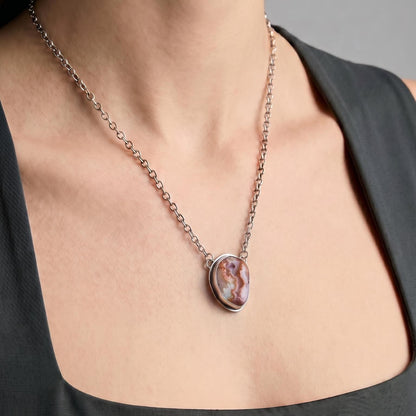 Choose Your Vertical Laguna Lace Agate Necklace - Sterling Silver