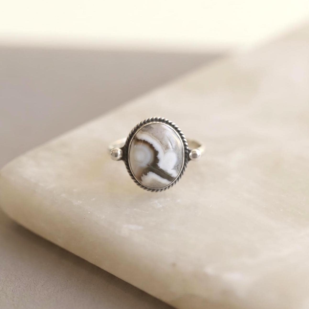 Ocean Jasper Delica Ring – Sterling Silver, Choose Your Stone