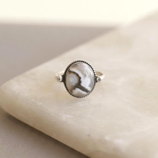 Ocean Jasper Delica Ring – Sterling Silver, Choose Your Stone