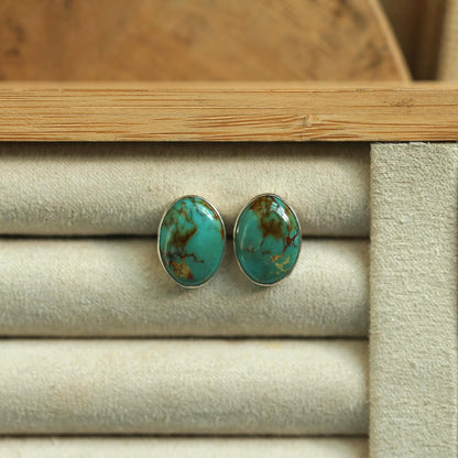 Campitos Turquoise Post Earrings – American Sterling Silver Studs