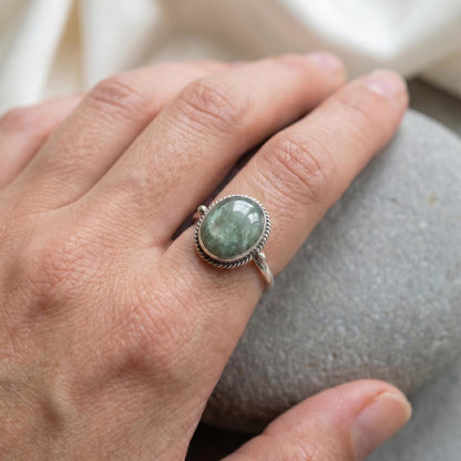 Green Kyanite Sterling Silver Ring – Handmade Silversmith Design