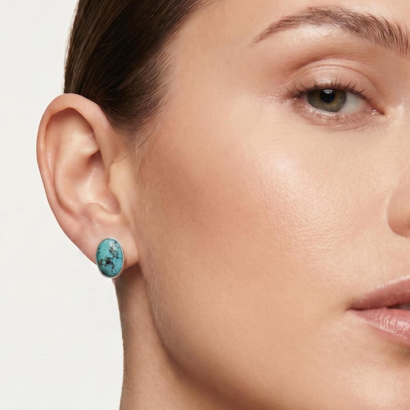 Campitos Turquoise Post Earrings – American Sterling Silver Studs