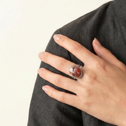 Laguna Lace Agate Boho Ring - .925 Sterling Silver - Choose Your Own Stone - Silversmith Ring