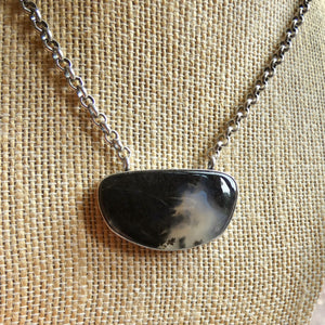 Choose your Montana Agate Pendant Necklace - Chunky Sterling Silver - Men's Pendant