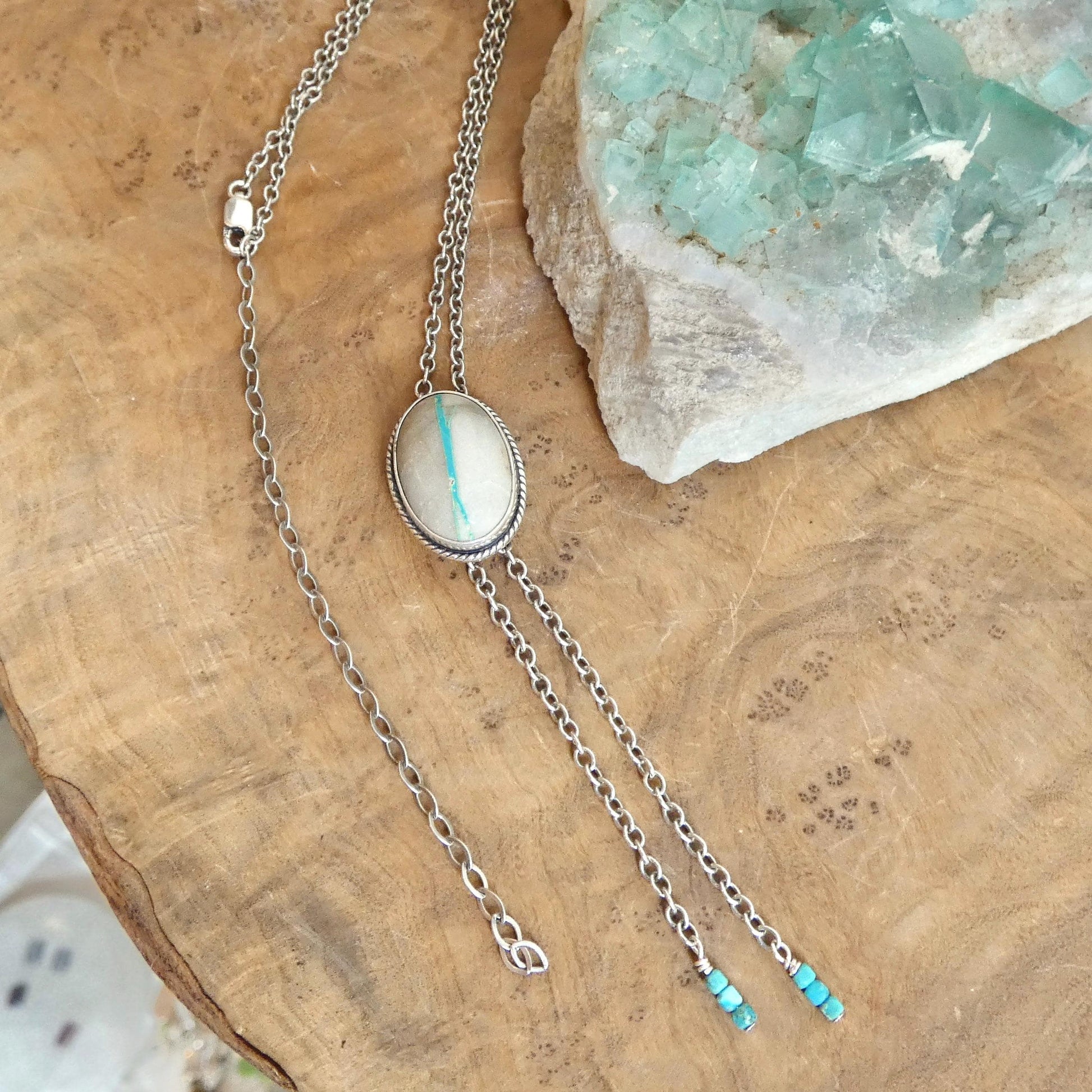 Choose your finished Royston Ribbon Turquoise Bolo Necklace – Sterling Silver