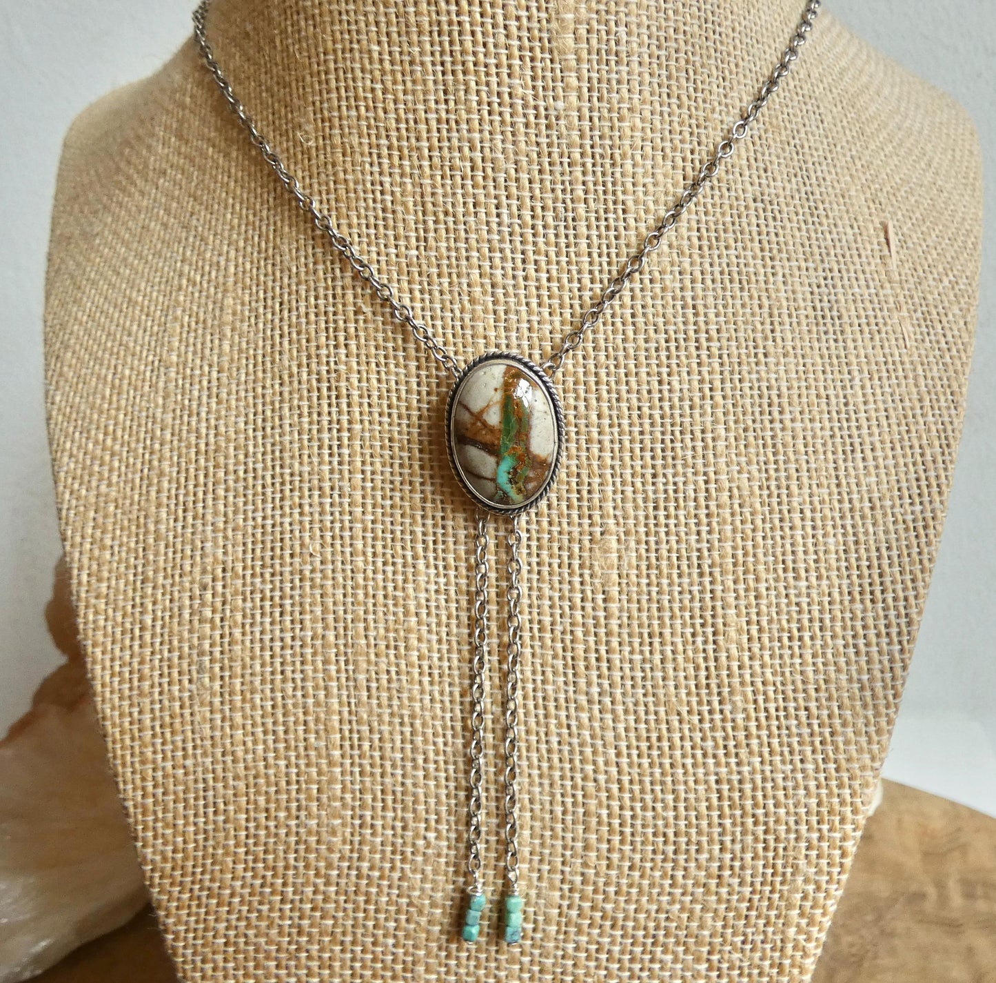 Choose your finished Royston Ribbon Turquoise Bolo Necklace – Sterling Silver