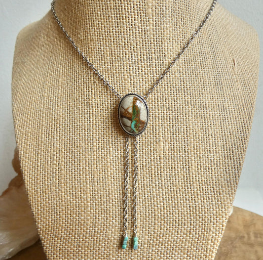 Choose your finished Royston Ribbon Turquoise Bolo Necklace – Sterling Silver