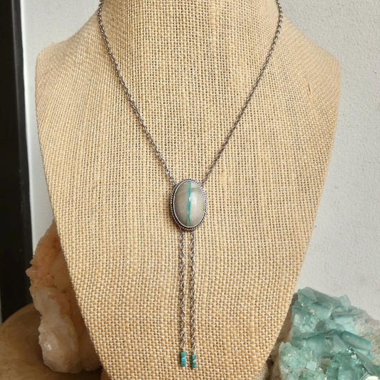 Choose your finished Royston Ribbon Turquoise Bolo Necklace – Sterling Silver