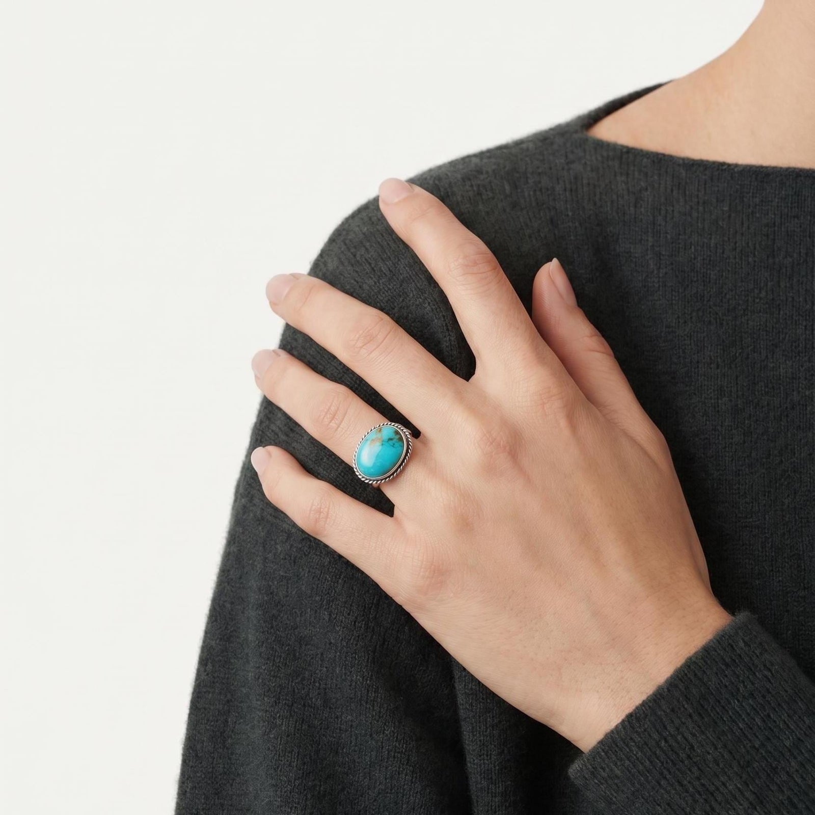 Choose your Piece - Campitos Turquoise East West Ring - American Turquoise