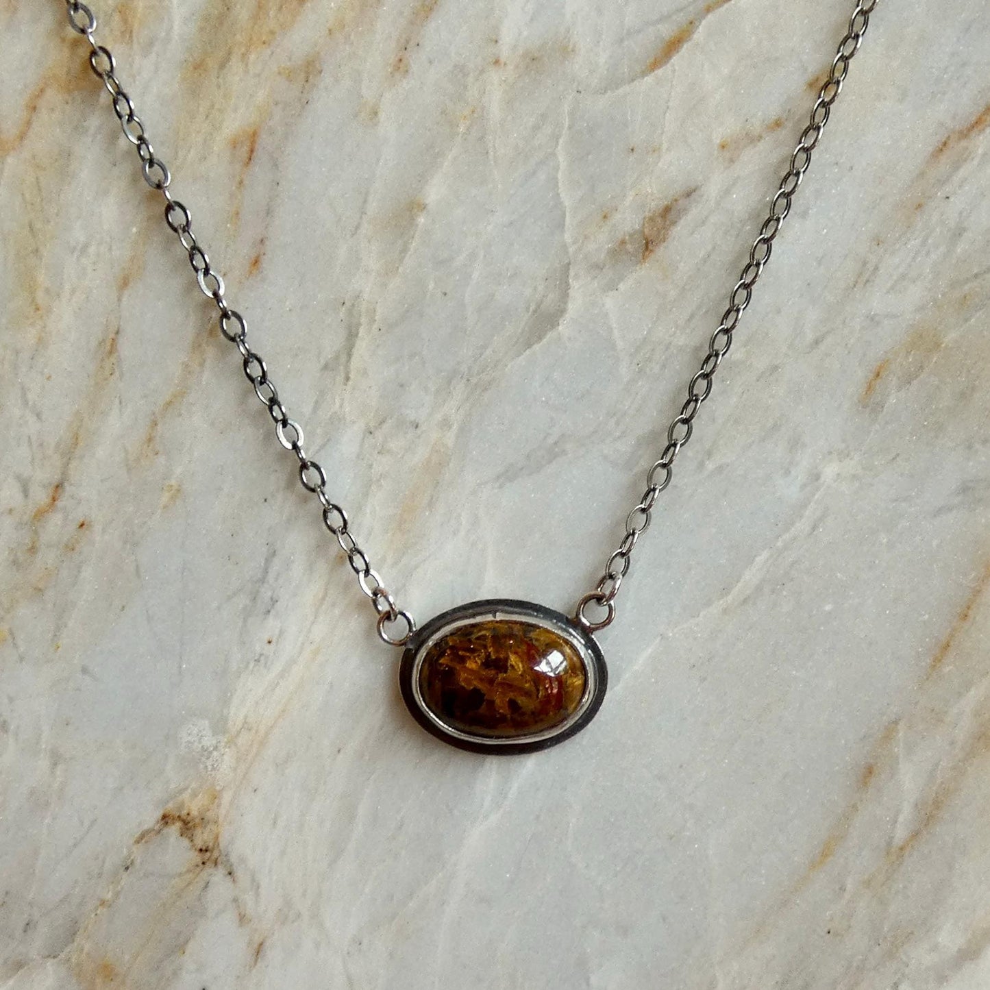 Pietersite Necklace - .925 Sterling Silver