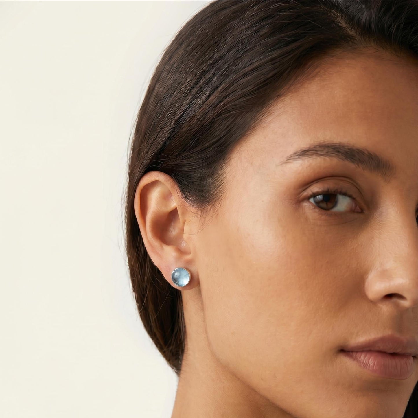 Pink or Blue Morganite Post Earrings - Choose Your Stone - Sterling Silver