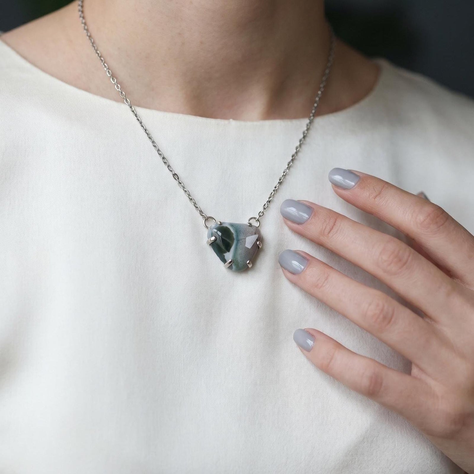 Ocean Jasper Necklace - .925 Silversmith - Choose your Stone - Ocean Jasper Pendant - OOAK