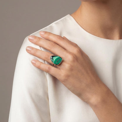 Custom Emerald Rose Green Variscite Ring - Silversmith Ring - Choose Your Stone