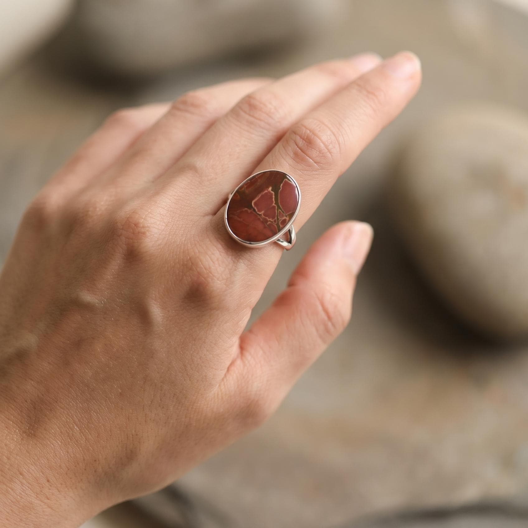 Red Creek Jasper Ring - .925 Sterling Silver Ring - Choose Your Stone - OOAK