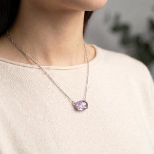Choose Your Prong Pendant - Sterling Silver - Nephrite - Sunstone - Kunzite - Amazonite