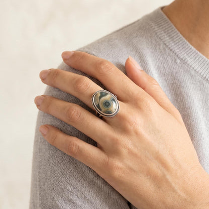 Custom Ocean Jasper Ring - Choose Your AAA Stone - Sterling Silver